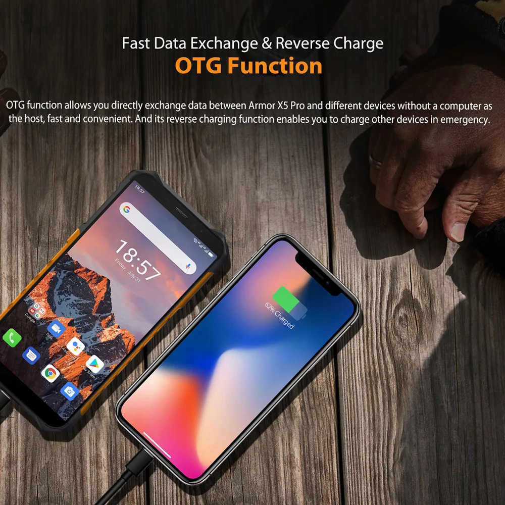 4G сотовый телефон Ulefone Power X5 Pro прочный мобильный 4 Гб + 64 ГБ Android 10 0 MT6762