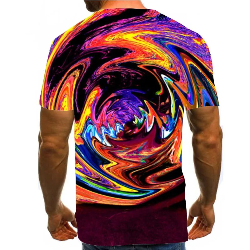 

Men Graphic T Shirts 3D Print Shirt Round Neck Summer Short Sleeve Psychedelic Tops Abstract Tees