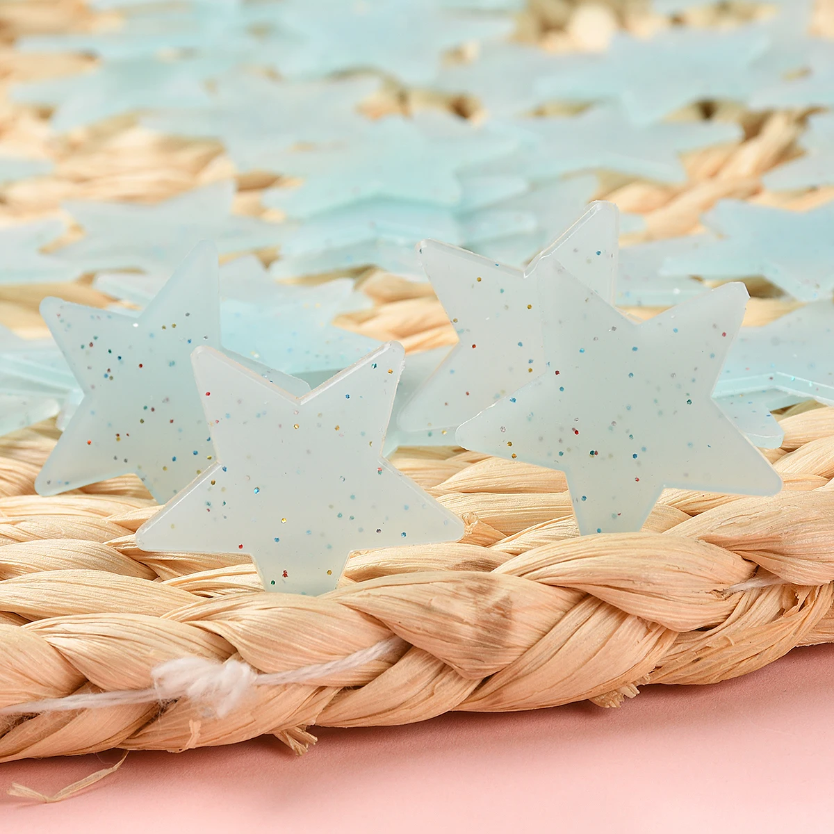 100 шт. флуоресцентные наклейки на стену в виде синих звезд|Наклейки стену| |