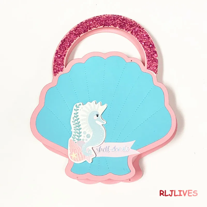 Сумка ракушка металлический трафарет для штампов скрапбукинга фотоальбома