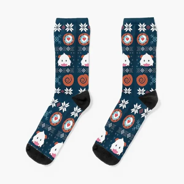 

Christmas Poro League Of Legends Crew Socks Mens Black Women Best Knee High Ankle