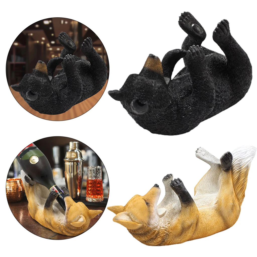 

Resin Animals Statue Wine Bottle Holder Figurines Creative Sculpture Ornament Wine Rack Craft Display Storage for Home Cabinets