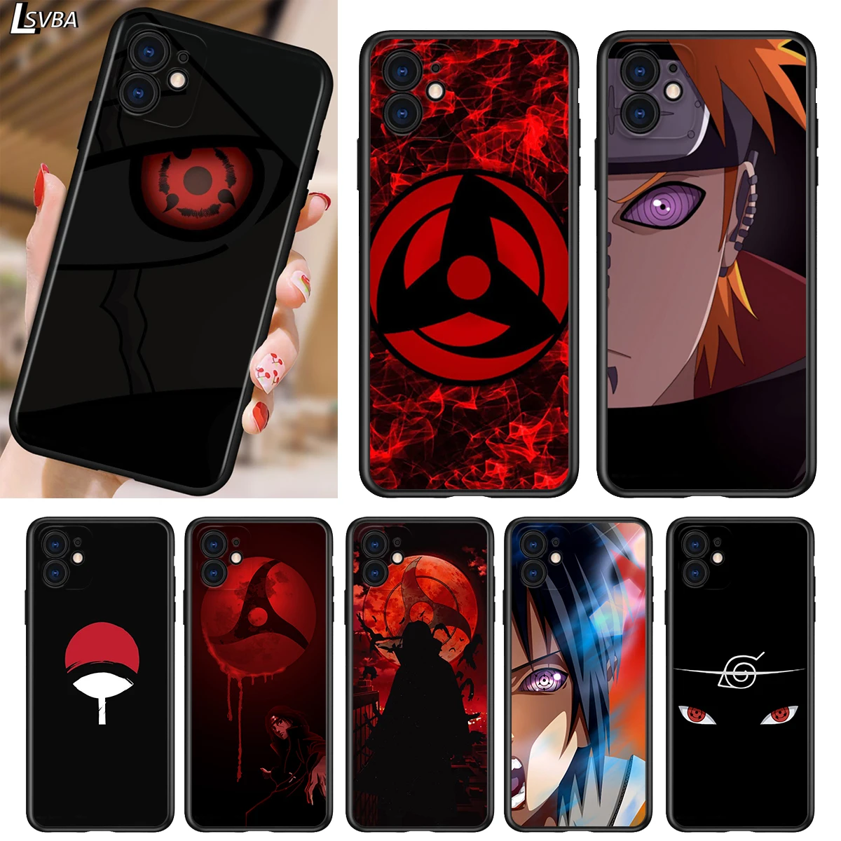 

Soft TPU Cover Hot Anime Japanese Eyes for Apple iPhone 12 11 SE XS XR X 7 8 6 5 S mini Plus Pro MAX 2020 Black Phone Case