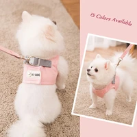cute pet dog harness dog leash pet chest strap breathable dog walking leash rope for small dogs pet vest harness dog collar