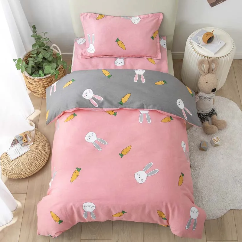 

3pcs/set Kindergarten Bedding Set Children's Quilt Cover Bed Sheets Without Filling Available In All Seasons Pure Cotton