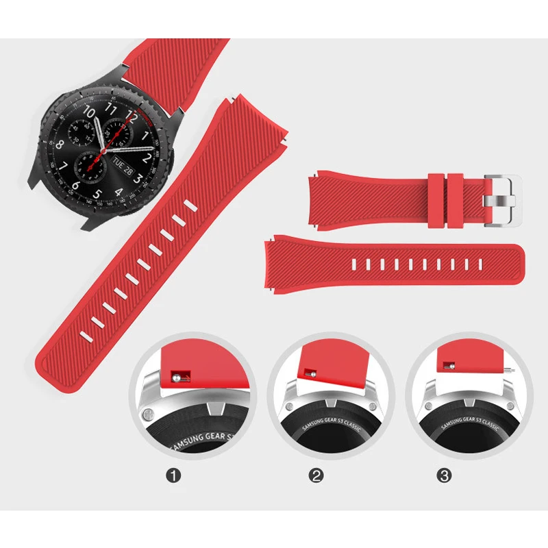 22 мм ремешок для часов Samsung Galaxy watch 46 42 active 2 gear S3 Frontier huawei GT amazfit bip 47 44|Ремешки часов|