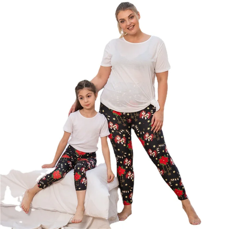 

Высокое качество дочь мамы Рождественский Единорог цветочные леггинсы