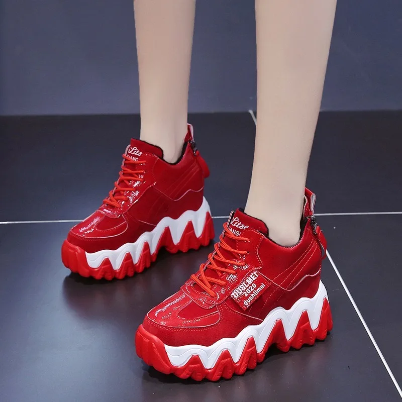 

Rimocy New Laser Chunky Platform Sneakers Women Autumn Winter Super High Heels Ankle Boots Female Height Increasing Shoes Woman