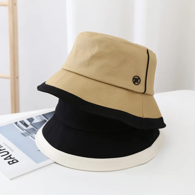 

Fashion Letter M Bucket Hat For Women Autumn Winter Warm Panama Outdoor Hiking Cotton Fisherman Hat Korean Female Fishing Cap