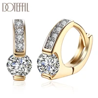 doteffil 925 sterling silver aaa zircon 18k gold diamond earrings for women jewelry fashion wedding engagement party gift