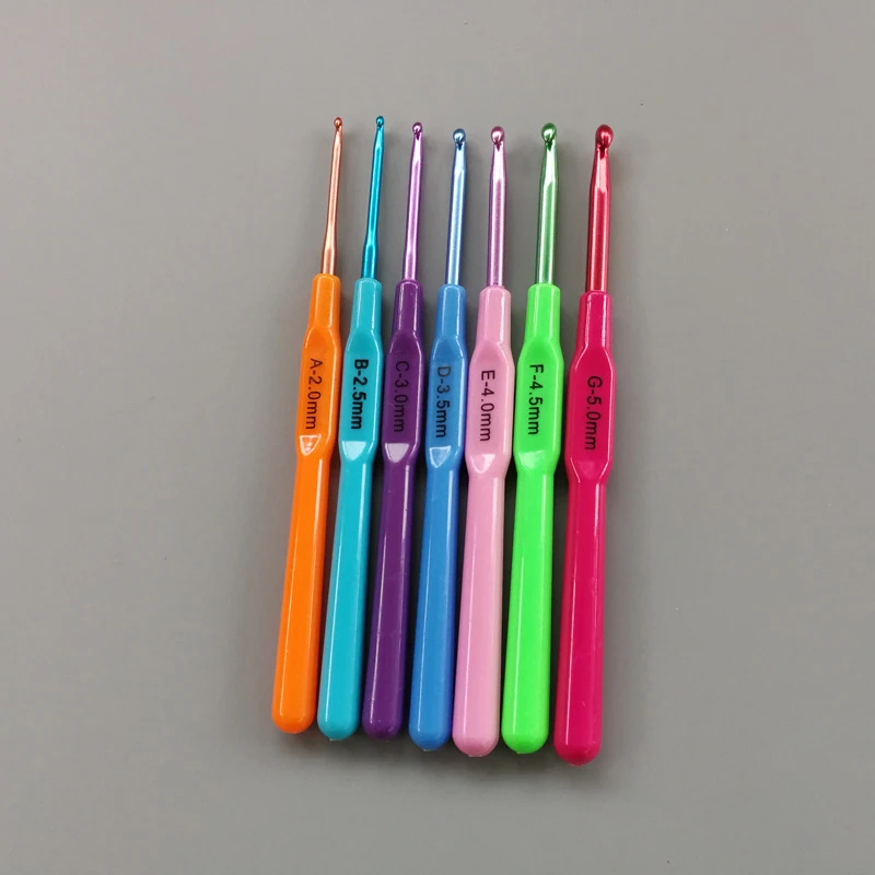 7 шт. Пластик ручка Алюминий крючком вязальный крючок-игла спицы для вязания