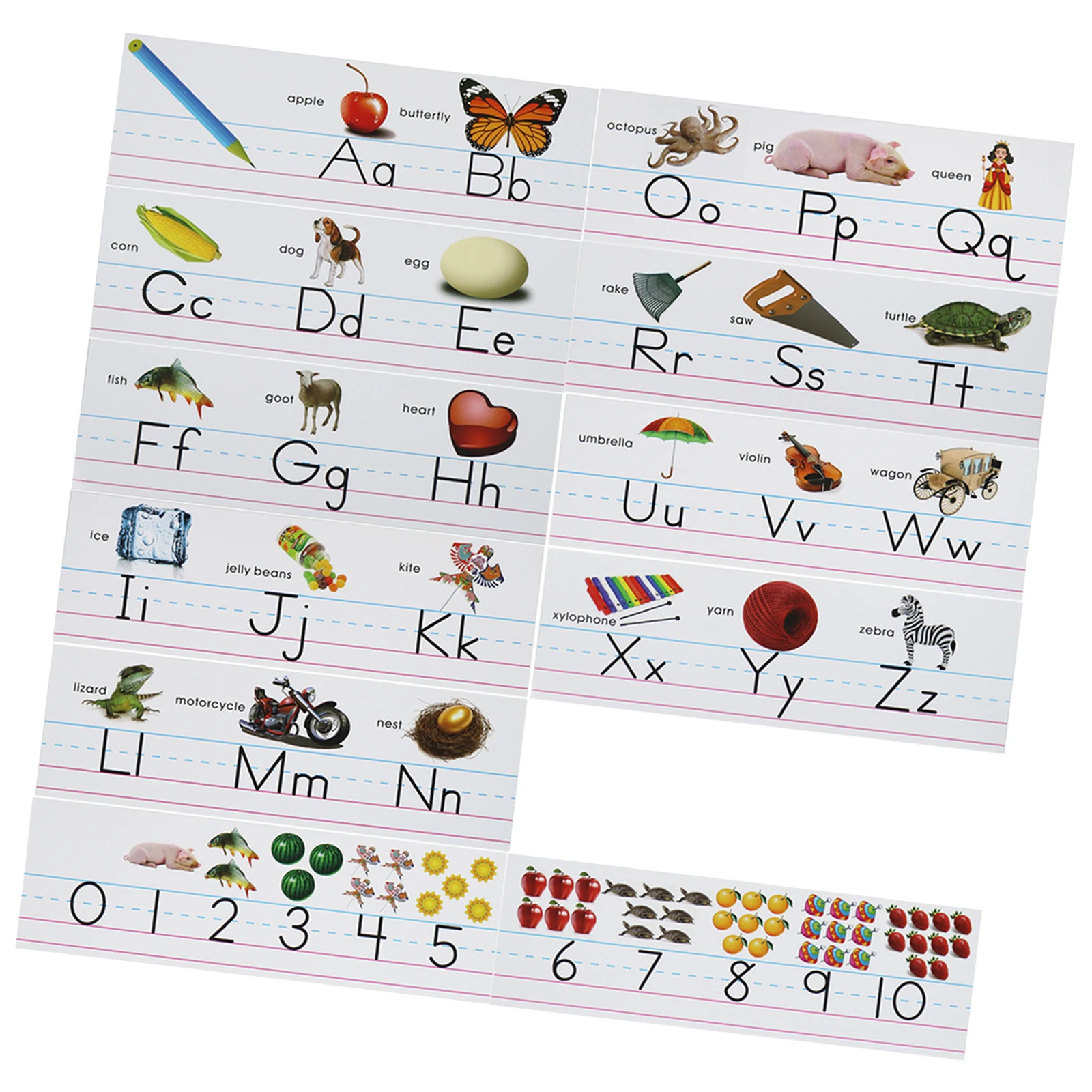 

Alphabet Number Bulletin Board Set Strip Border Preschool Bedroom Nursery