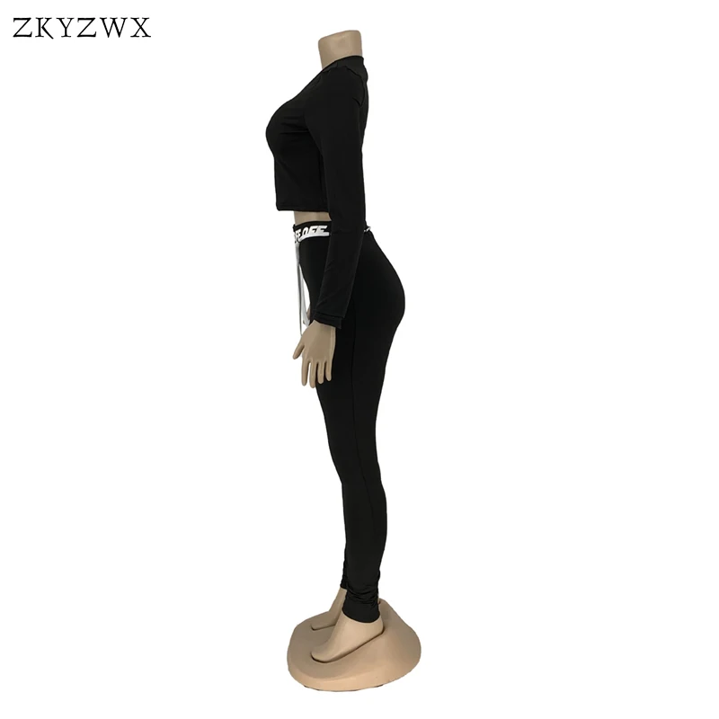

ZKYZWX Women Tracksuit 2 Piece Set Winter Clothes Joggers Outfits Long Sleeve Crop Top and Sweatpants Lounge Wear Matching Sets