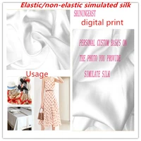 142cm digital print elastical mulated silk custom design polyester cloth personal custom design for dress pillow scarf diy2042
