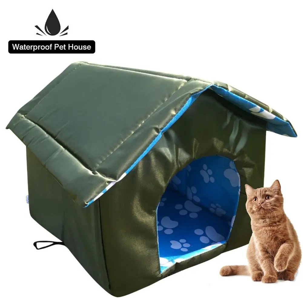 

Pet Dog Bed Cat House Cave Waterproof Kennel Mat For Pet Puppy Winter Foldable Cat Pet Thickened Cat Nest Tent Cabin Outdoor