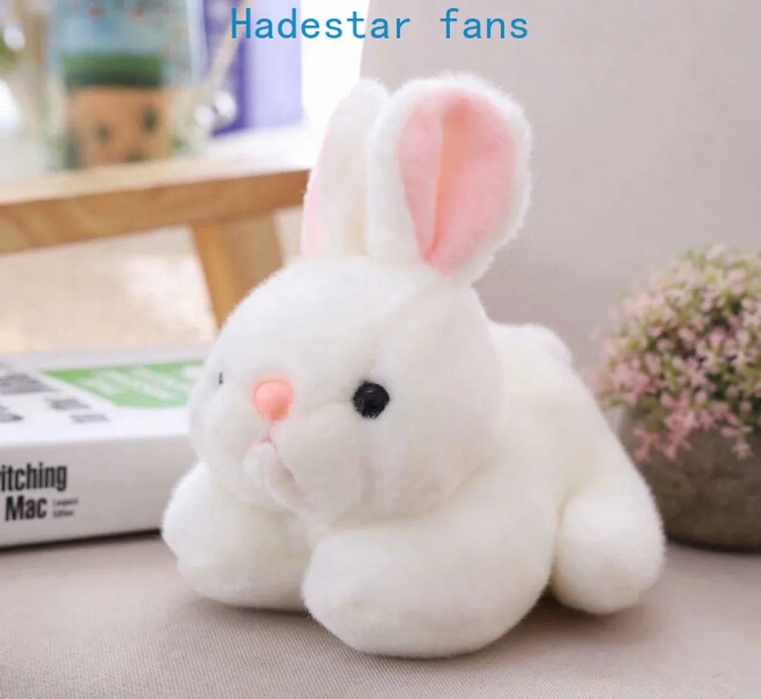 Милый мультяшный милый розовый серый белый кролик плюшевые игрушки с животными