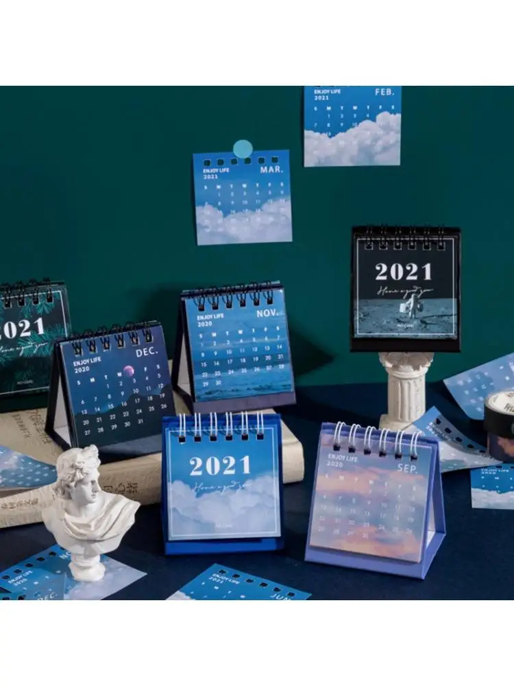 

2021 Mini Calendar Sun Moon Stars Office Home Planner Stationery Office Supplies
