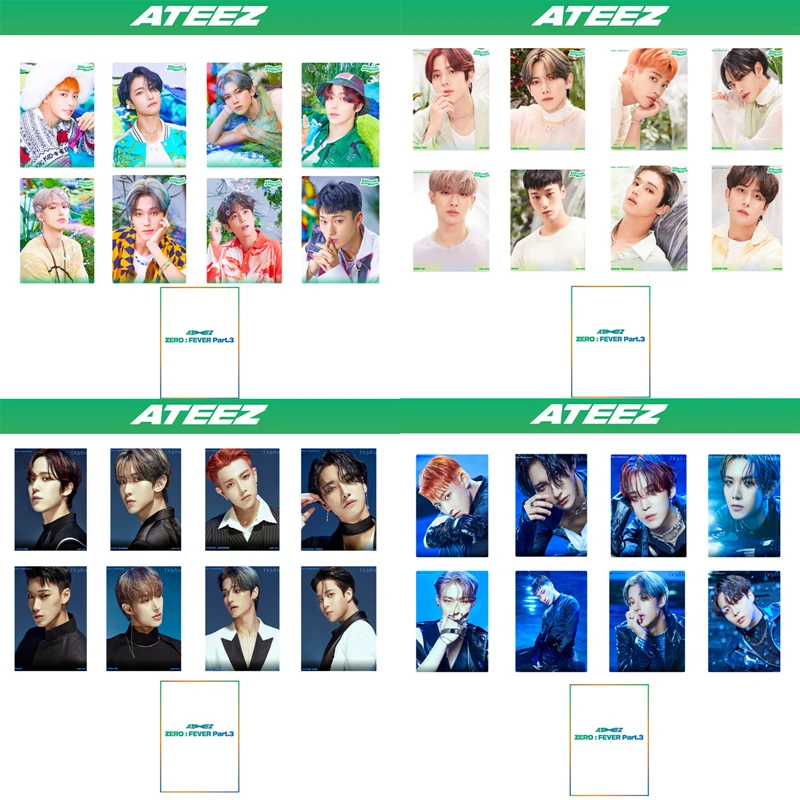 

8 шт./компл. Kpop ATEEZ Фотокарточка открытка самодельная бумажная Фотокарточка открытки ATEEZ KPOP Lomo открытки
