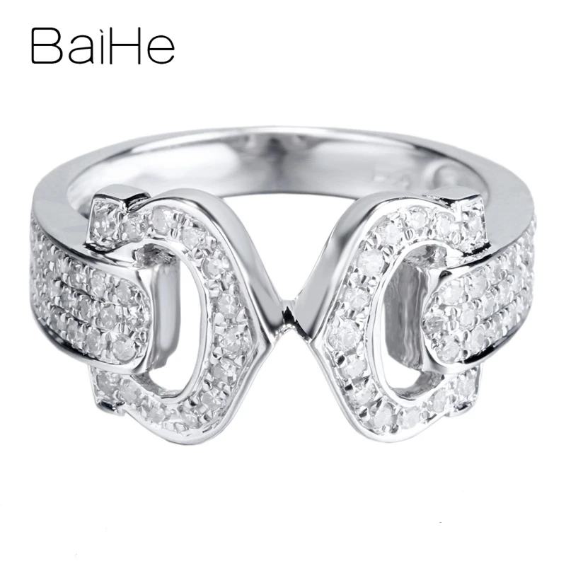 BAIHE Solid 14K белое золото (AU585)0.5CT H/SI круглые натуральные бриллианты свадебные