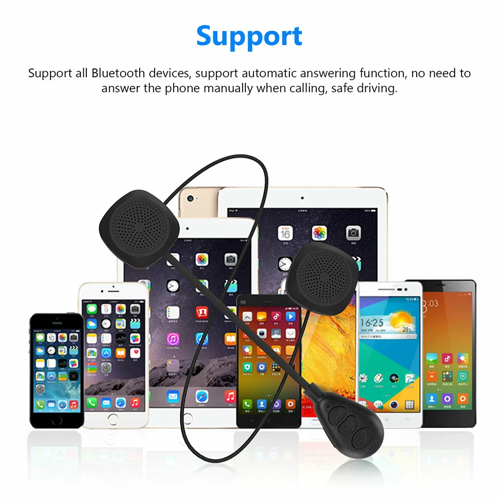 

Motorcycle Helmet Bluetooth 5.0 Headset Anti-interference Moto Helmet Riding Intercom Wireless Hands Free Headphone MP3 Speaker