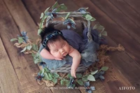 newborn photography faux flowers props simulation green plants for baby posing shoot photo prop basket stuffer layer accessories