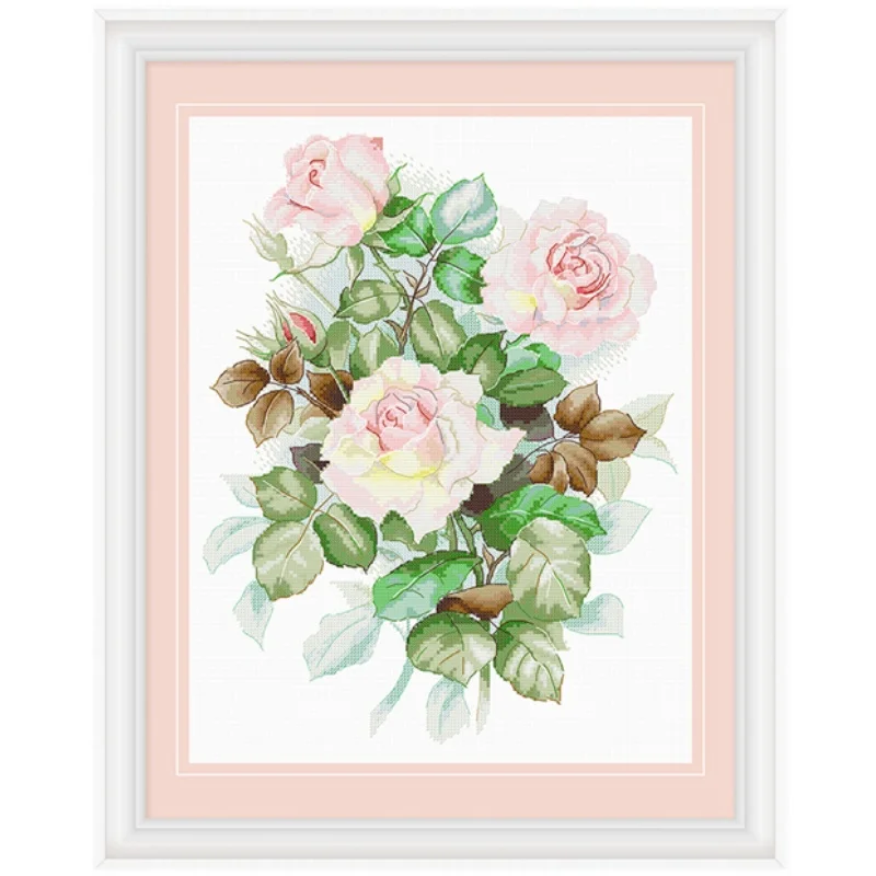 

Вышивка, Набор для вышивки крестиком, Набор для вышивки крестиком из хлопковых ниток с цветами розы