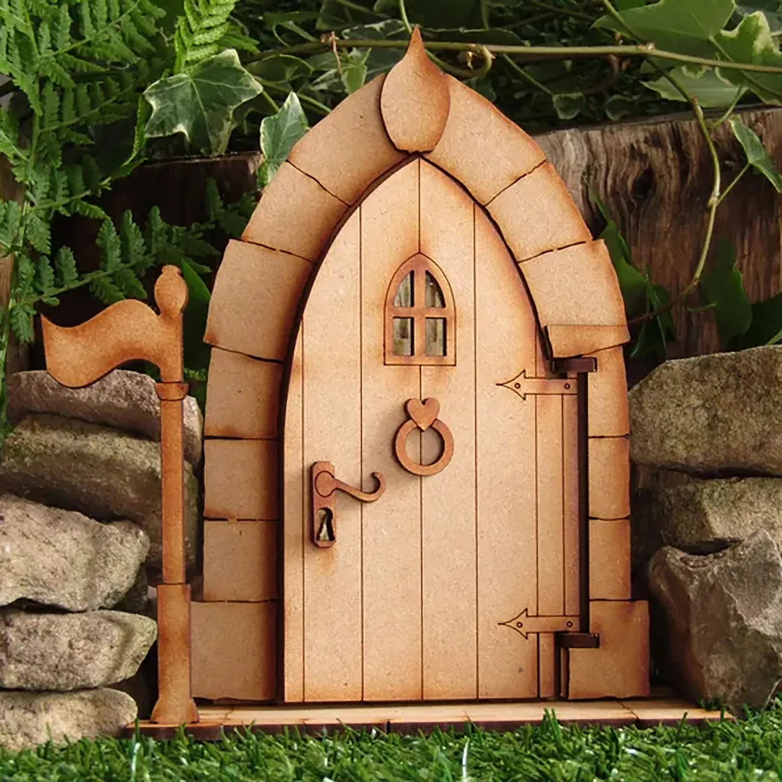 

3D деревянная сказочная садовая дверь, ручная работа, сделай сам, украшение для двери, миниатюрные знаки Феи для сада, кукольный дом, дверь ру...