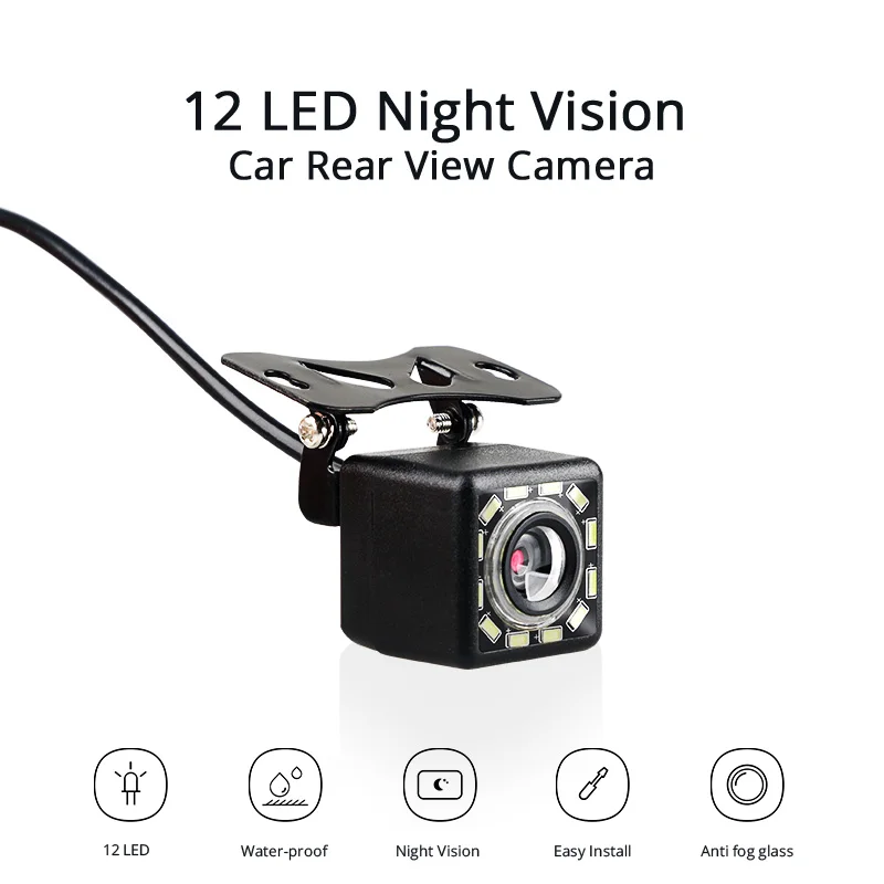 

Car Rear Camera 12 LED IR Night Vision Reversing View Auto Parking Cameras Monitor CCD Waterproof Wide Degree HD Video