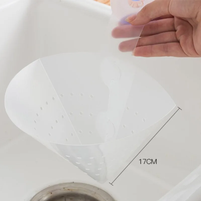 

5pcs Folding Self-standing Suction Cup Filter Bag Anti-blocking Soup Juice Separated By Garbage Drain Sink Kitchen Garbage Bag