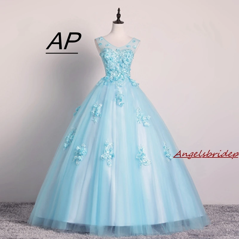 ANGELSBRIDEP Тюлевое бальное платье платья Quinceanera с глубоким вырезом жемчужинами и