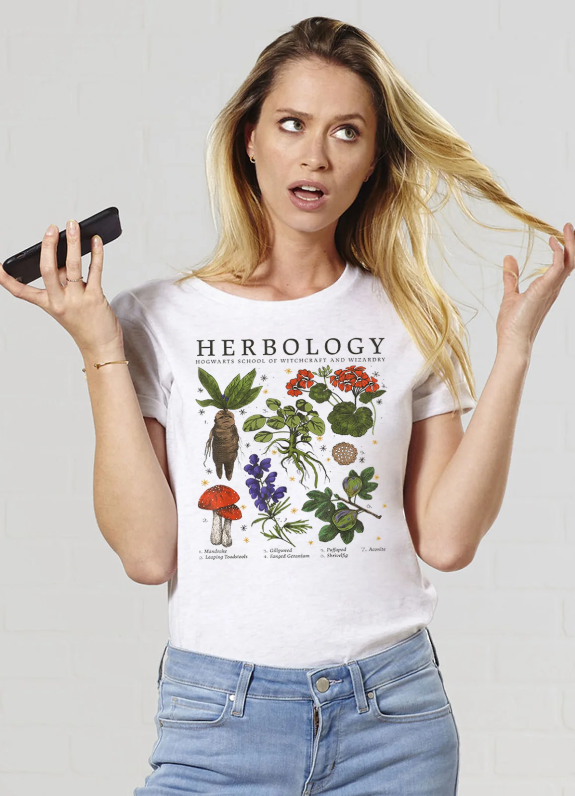 

Herbology Plants T-Shirt Versatile O - Collar Four - Season Printed T-shirt Short Sleeves