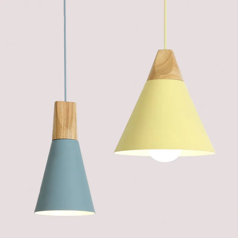 Современный подвесной светильник в скандинавском стиле светодиодный из дерева