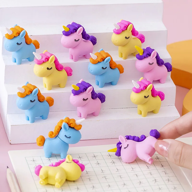 

1 Pcs Cartoon Rubber Cute Pony Eraser Office Supplies