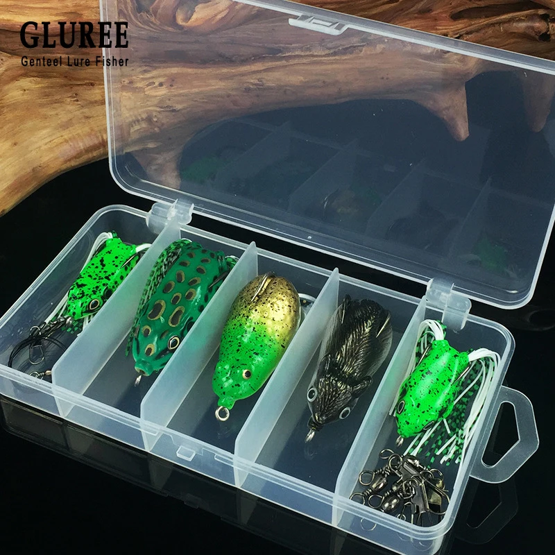 GLUREE 5 шт. лягушка рыболовные приманки комплект поплавок плавучий луч