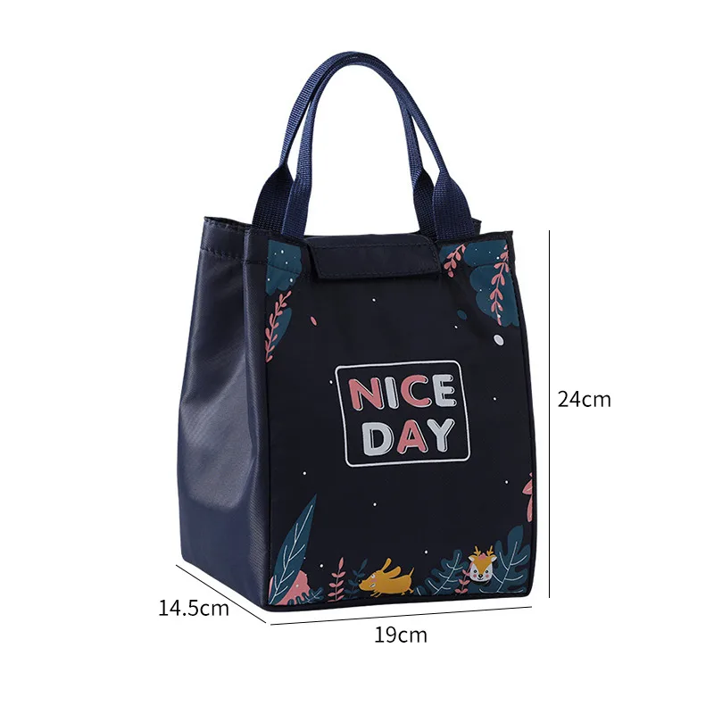 

Portable Lunch Bag Waterproof Fresh Cooler Bags Multicolor Women Hand Pack Large Dinner Container Outdoor Food Storage Bags