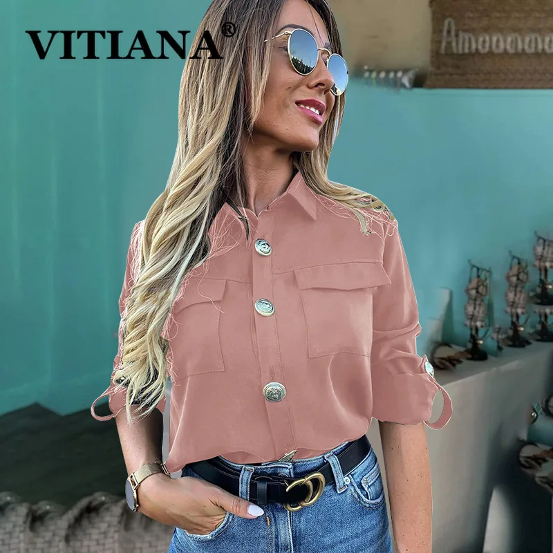 VITIANA Повседневная Блузка с рукавом до локтя Женская Весенняя коллекция 2020