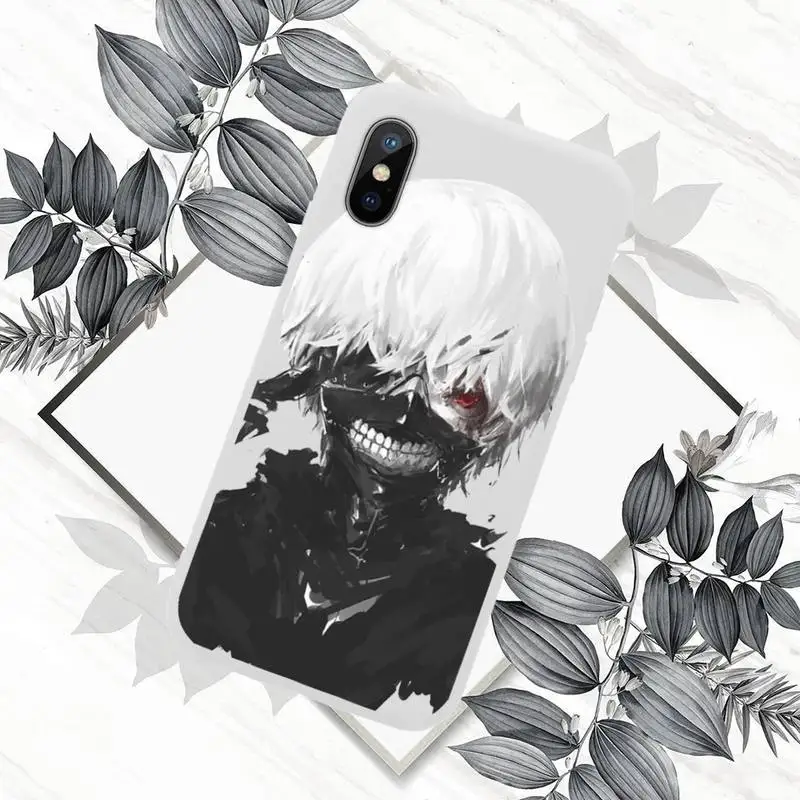 

Anime Tokyo Ghouls terror horror Phone Cases White Candy Color for iPhone 11 12 mini pro XS MAX 8 7 6 6S Plus X SE 2020 XR