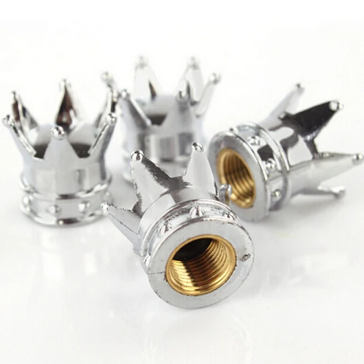 

4 Pcs/Lot Car Truck Motocycle Bike Crown Shaped Tire Wheel Stem Air Valve Cap High Quality Tyres Accessories