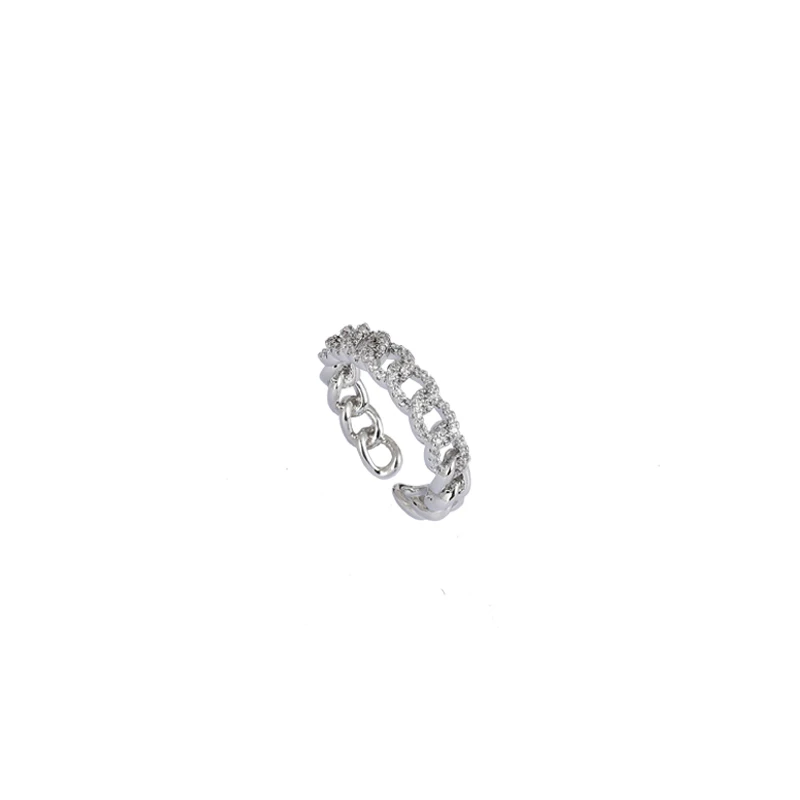 

2020 New Luxury Zircon Twist Design Gold Silvery Open Ring For Woman Fashion Korean Jewelry Wedding Party Unusual Finger Ring