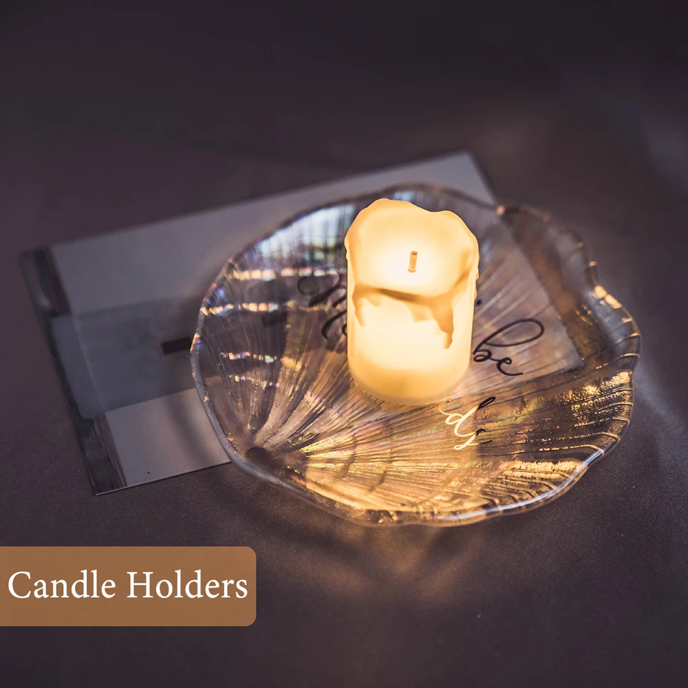 Стеклянная тарелка в скандинавском стиле для десертов закусок украшения