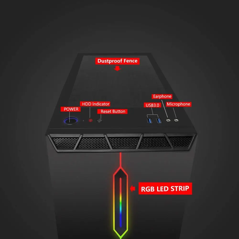 Настольный чехол Aigo ATX для ПК геймерский игровой компьютер башни Водяной