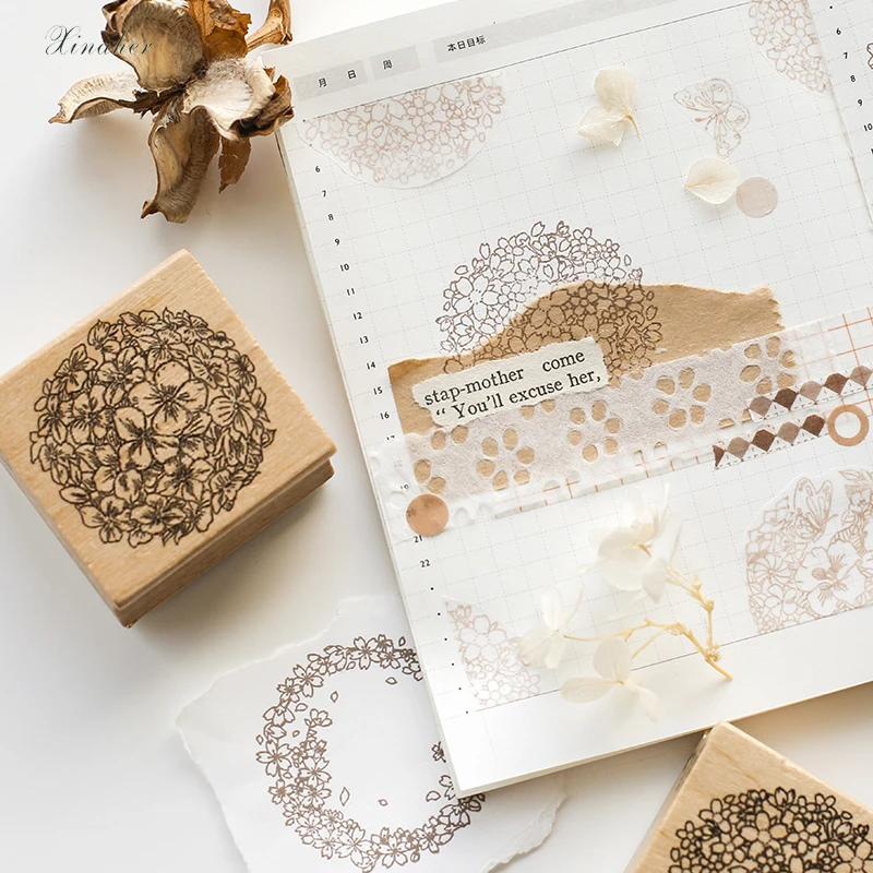 Винтажный цветок вишни лепестки украшение отметка для скрапбукинга