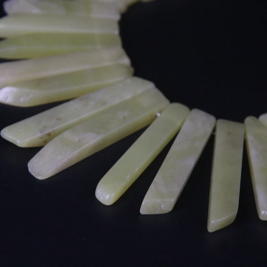 15 5 &quotНЕОБРАБОТАННАЯ нить лимонный нефритовый Топ Просверленный ломтик