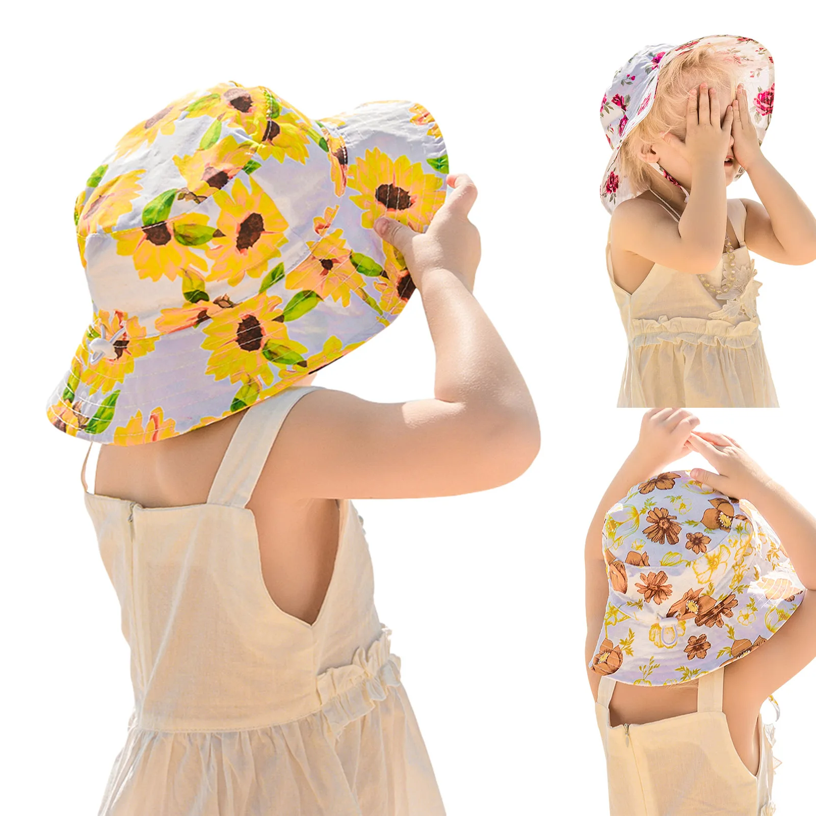 

Детская Солнцезащитная шапка, Пляжная Панама с широкими полями, летняя кепка, детские пляжные шапки унисекс, Мультяшные кепки для младенцев