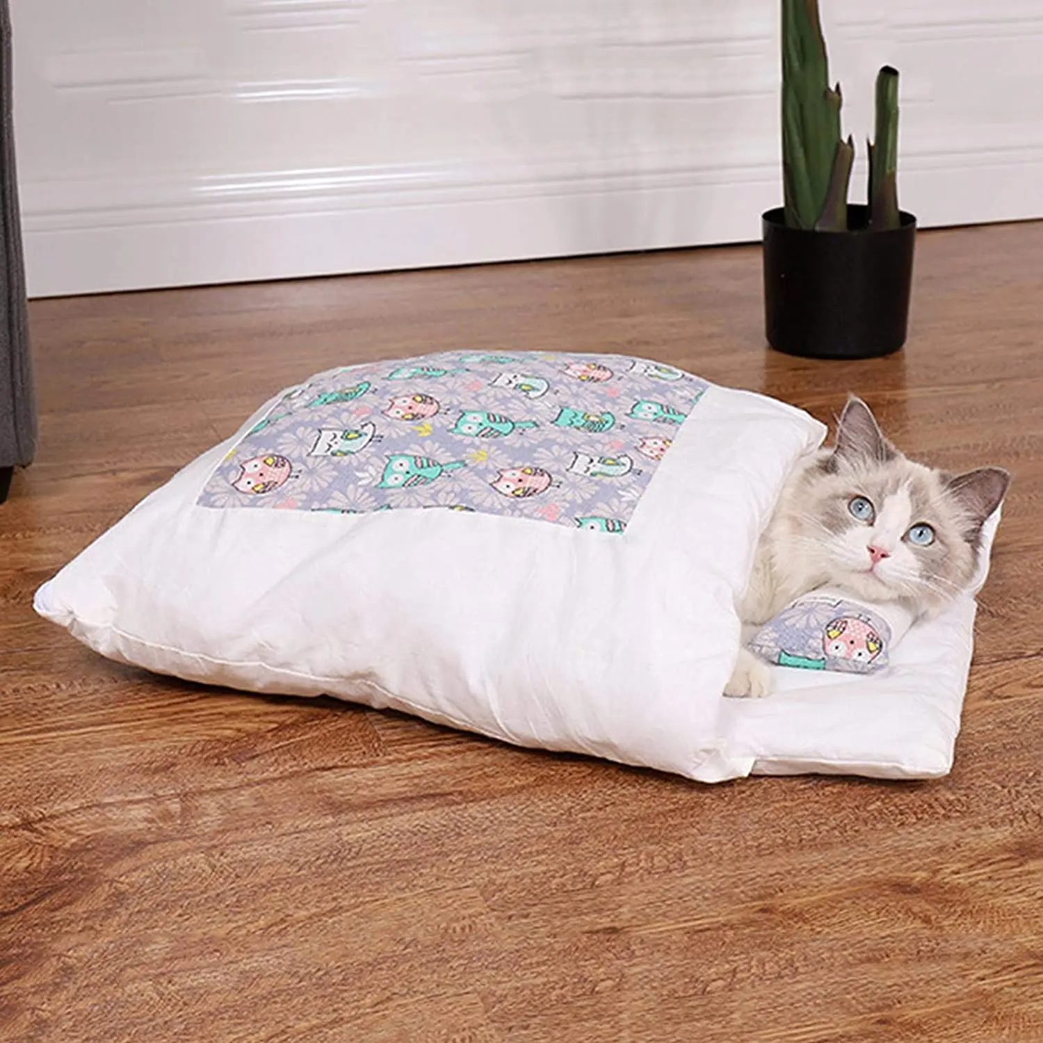 Cutey кошка кровать утолщенный ремень Подушка домик для кошек из тепло и комфорт при ношении спальный мешок