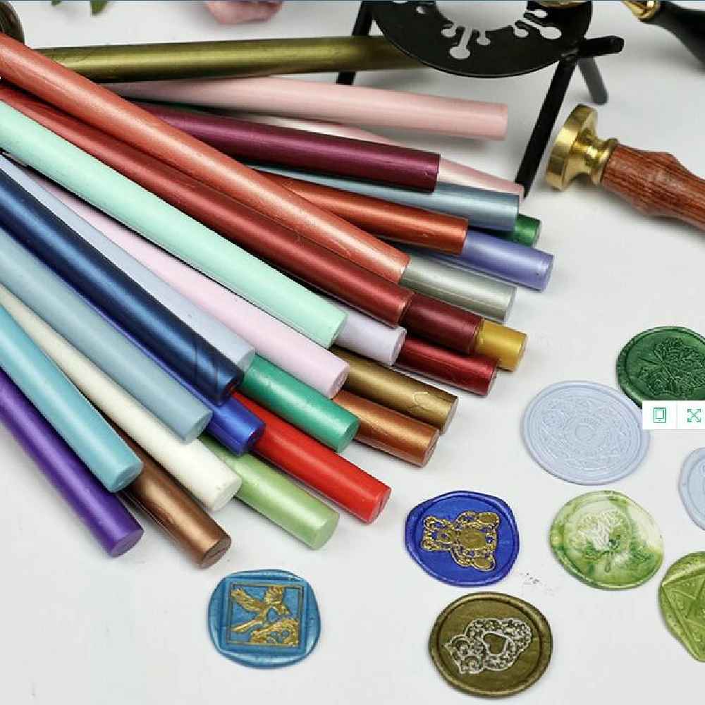 10 Pcs DIY Stamp Wax Sticks for Melting Glue Gun Sticks Wedding Party Invitation Sealing Gift Decoration