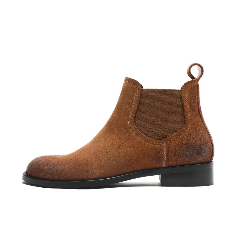 

Genuine leather Women Slip On Ankle Boots Winter low Heels Party Office Shoes Woman Warm Short Boots Big Size Chelsea Boots