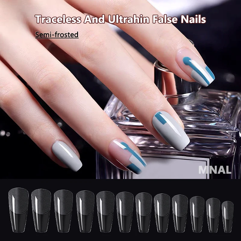 

Fake Nail Full Cover Nail Capsule Art Tips Coffin Semi-Frosted Press on Nails Short Ballet False Tip Accessories Tool 120/240pcs