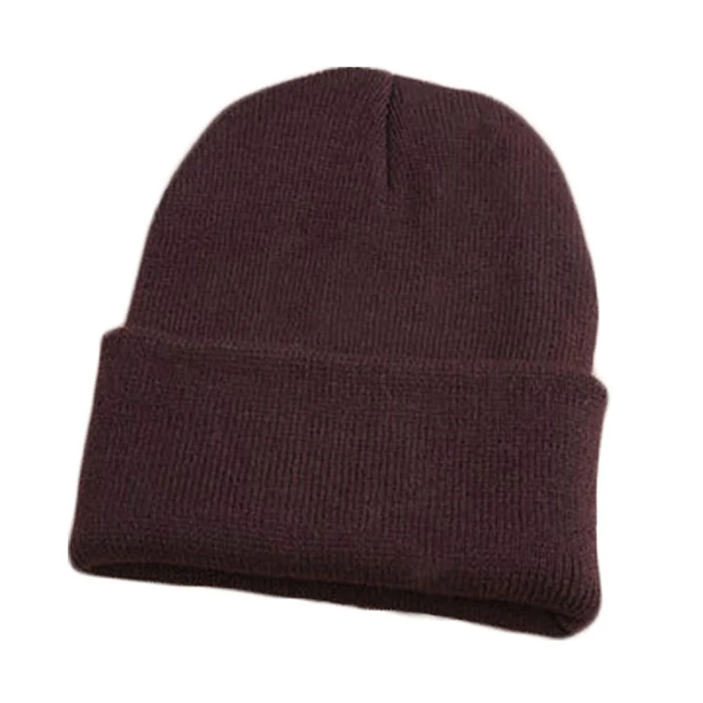 

Men Autumn Wool Blend Soft Warmer Bonnet Ladies Casual Ski Cap Winter Hats Woman Beanies Knitted Solid Cute Hat