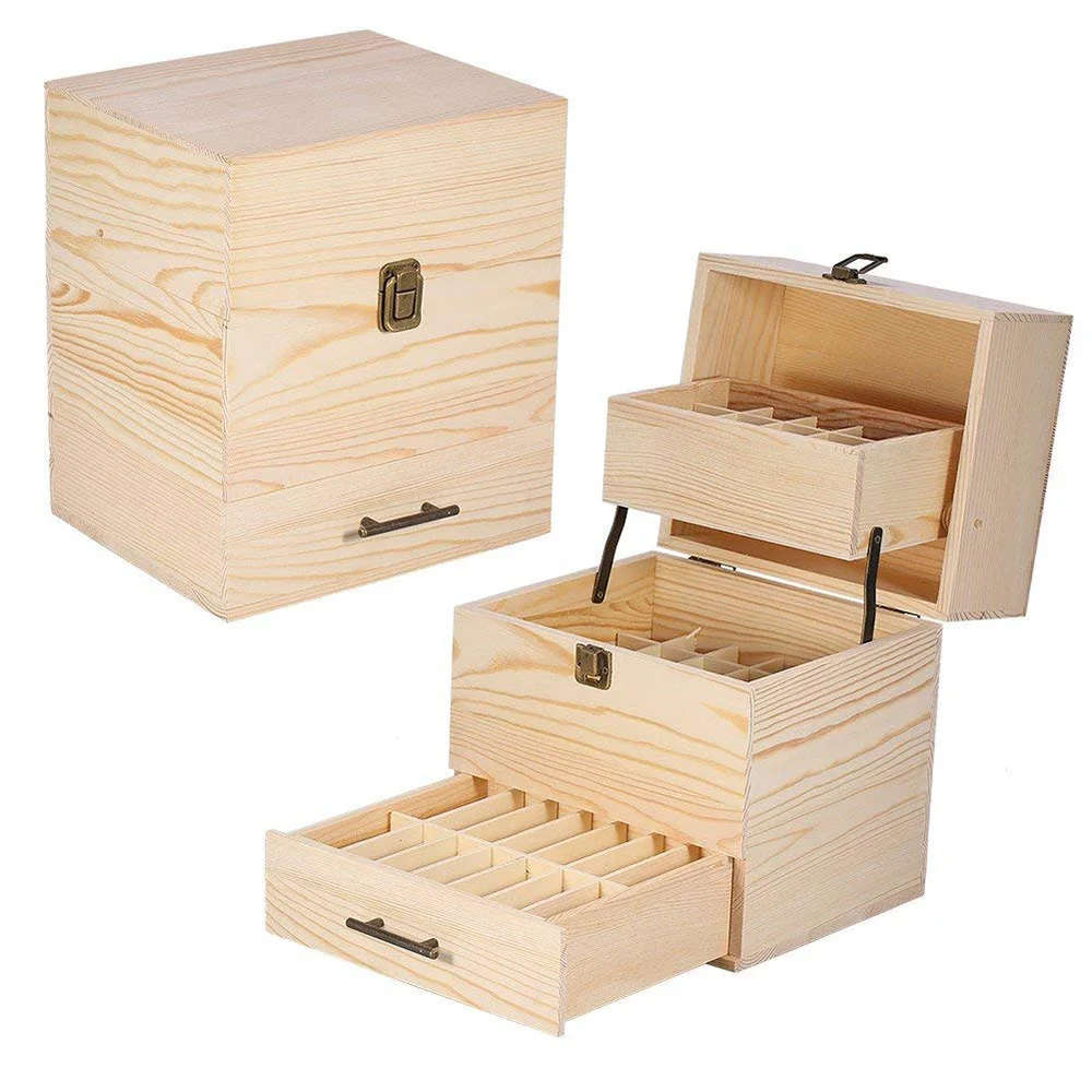 

39/85/59 Slots Essential Oil Carrying Case Aromatherapy Wooden Storage Box Organizer For Container Treasure Jewelry Storage Box